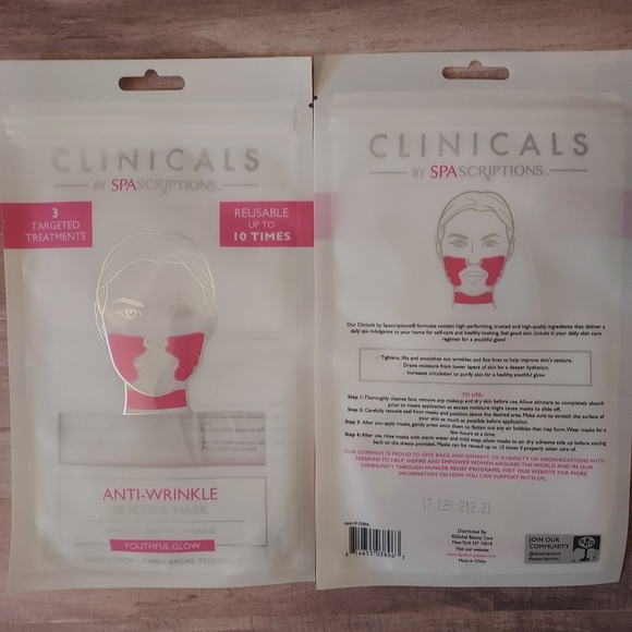 LAST LEFT! 10x Silicone Face Masks Anti-Wrinkles Youthful Glow Neck Cheeks Jowls - Picture 2 of 8